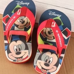 Cute Walk by Babyhug Disney Flip Flops with Back Strap Mickey Mouse Print - Red-picture-11