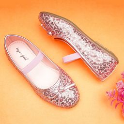 boyz n galz Sequin Embellished &Bow Applique Detailed Ballerinas - Pink-image-33