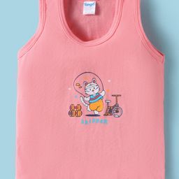 Tango Single Jersey Knit Sleeveless Vest with Kitty Print - Coral-picture-14