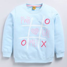Kidcity Full Sleeves Typography Printed Sweatshirt - Sky Blue-image-58