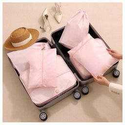 Uninest 6 Pcs Set Packing Cubes for Travel with Laundry Bag, Lightweight Luggage Organizers Bags for Clothes, Cosmetics, Underwear, Shoes for Men & Women (Beige)-image-107