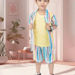 NEW GEN Boys Striped T-shirt with Shorts-image-82