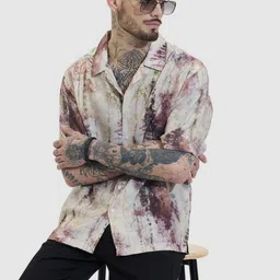Snitch Men Relaxed Boxy Opaque Printed Casual Shirt-image-81