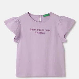 United Colors of Benetton Print Flutter Sleeve Cotton Top-image-99