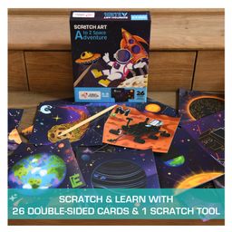 Chalk and Chuckles A to Z Space Adventure-Scratch Art 26 Cards image 2