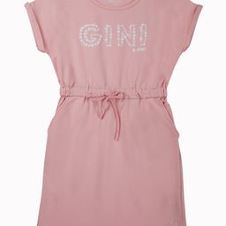 Gini and Jony Girl's Brand Logo Printed Cotton Lace InsertsA-Line Knee Length Dress-image-32
