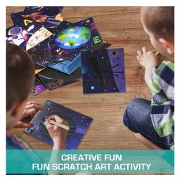 Chalk and Chuckles A to Z Space Adventure-Scratch Art 26 Cards image 3