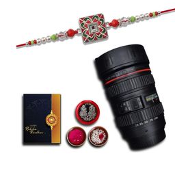 DeoDap Roli Chawal Coin Mug & Greeting Card Rakhi Gift Set-image-43