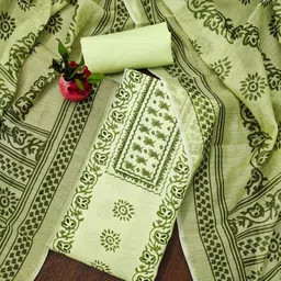 Panzora Floral Printed Chanderi Cotton Unstitched Dress Material-picture-21