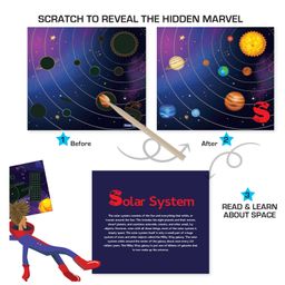 Chalk and Chuckles A to Z Space Adventure-Scratch Art 26 Cards image 4