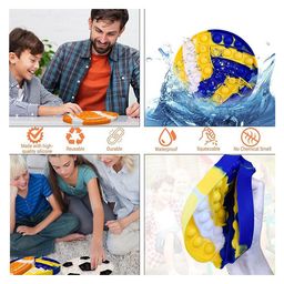 Vworld Volly Ball Shape Pop Bubble Stress Relieving Silicone Pop It Fidget Toy - Orange image 4
