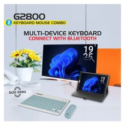 zebion G2800 Wireless Keyboard & Mouse Combo- White Blue image 4