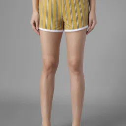 Stylecast X Kotty Women Striped Regular Fit Low-Rise Cotton Shorts-image-31