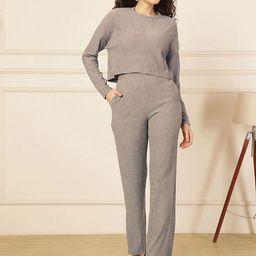 Selvia Round Neck Top & Trousers Co-Ord Set-picture-15