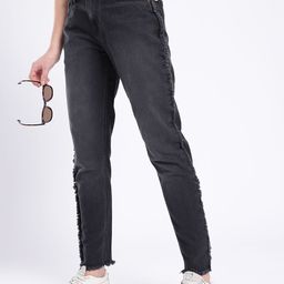 glitchez Women Street Cool Mom Fit Frayed Light Fade Jeans-picture-46