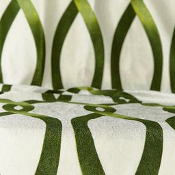 Cortina Green & White Set of 2 Fancy Valance Abstract Printed Window Curtains image 3