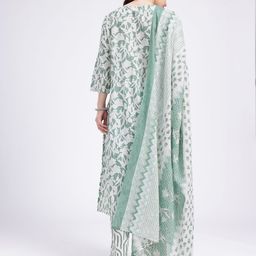 Anouk Rustic Floral Printed Straight Kurta With Trousers & Dupatta image 5