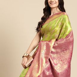 Silk Land Ethnic Motifs Zari Brocade Banarasi Saree-image-59