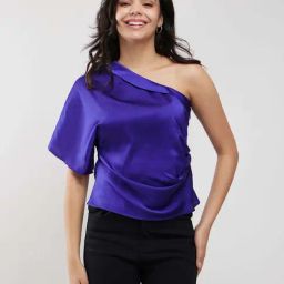 FableStreet Blue Polyester Plain Top-image-40