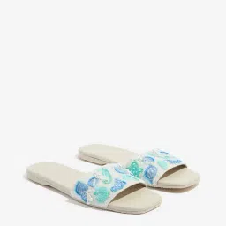LUNA BLU by Westside Blue Embellished Slides-picture-32