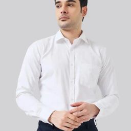 Park Avenue White Slim Fit Self Pattern Shirt-picture-4