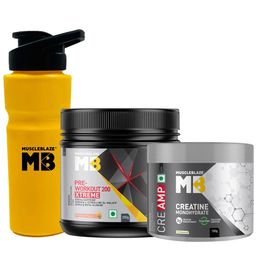 MuscleBlaze PRE Workout 200 Xtreme 200g & Creatine Monohydrate CreAMP 100g & Sipper Combo-picture-30