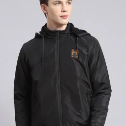 Monte Carlo Black Regular Fit Hooded Jacket-43
