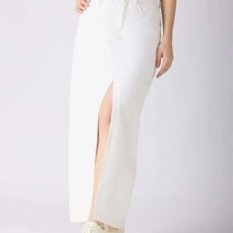 Globus White Plain Bodycon Skirt-image-26