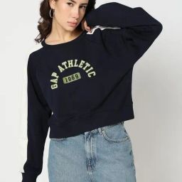 GAP Navy Blue Regular Fit Graphic Sweatshirt-image-38