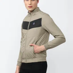 Academy By Van Heusen Beige Regular Fit Colour Block Jacket image 3