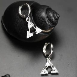 Priyaasi Artificial Stones Silver-Plated Triangular Drop Earrings-image-77