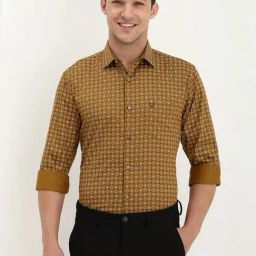 Allen Solly Brown Cotton Slim Fit Printed Shirt-picture-35