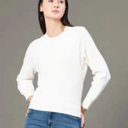 Red Tape Off White Regular Fit Sweater-26