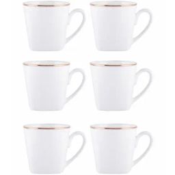 SONAKI White Bone China Coffee Mugs (180 ml) - Set of 6-13
