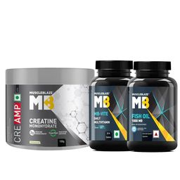 MuscleBlaze Creatine Monohydrate CreAMP 0.22 lb & Fish Oil & MB-VITE 30 Tabs Combo-32