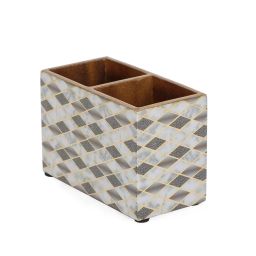 Home4U Ishana Geometric Multicolor MDF Cutlery Holder image 2