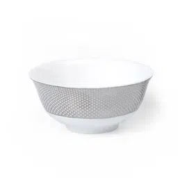 Home4U White & Silver Bone China Platina Small Serve Bowl (250 ML) - Set of 1-35