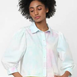 Only Light Blue & Pink Tie - Dye Shirt-image-55