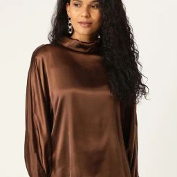 Anvi Be Yourself Brown Loose Fit Top-image-40
