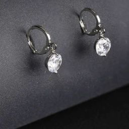 Priyaasi Artificial Stone Silver-Plated Drop Earrings-19
