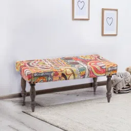 Ikiriya Bestone Printed Multicolor Wood 2 Seater Bench-image-45