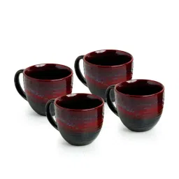 ExclusiveLane Multicolor Ceramic Coffee Mugs - Set of 4 (300ml)-29