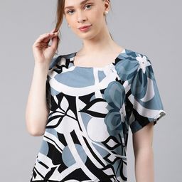 Harpa Women Blue & White Floral Printed Top-image-34