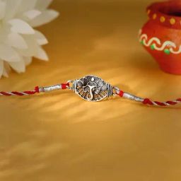 Giva 925 Silver Oxidised Silver Vinayak Rakhi-image-52