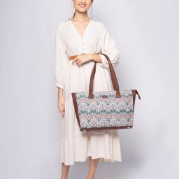 ZOUK Hooghly Nouveau Multicolor Printed Tote Handbag image 2