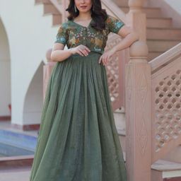 Tilton Women V-Neck Ethnic Motifs Print Fit & Flare Maxi Dress-image-28