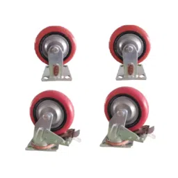 SUWAS TROLLEY STORE 6 x 2 Inch 2000 Kg PU Set Of 2 Fixed & 2 Brake Castor Wheel-image-17