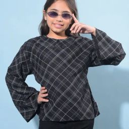 Crimsoune Club Kids Black Checks Full Sleeves Top-picture-11