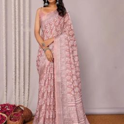 Janasya Mauve Printed Sarees-10
