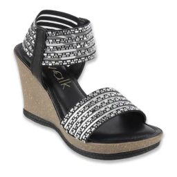 Catwalk Women's Black Ankle Strap Wedges-image-35